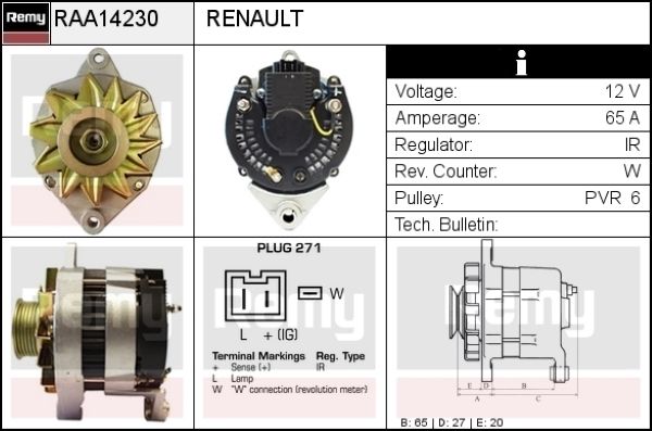 DELCO REMY Generaator RAA14230